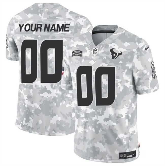 Mens Houston Texans Active Player Custom 2024 F.U.S.E Arctic Camo Salute To Service Limited Stitched Football Jersey